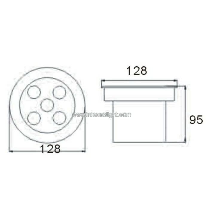 Cree LED 5W Round LED Underground Light 90° Buried Light CE / ROHS