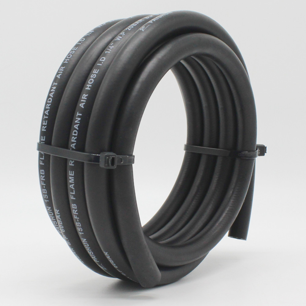 Flame Resistant Black Rubber Breathing Air Hose High Medium Pressure