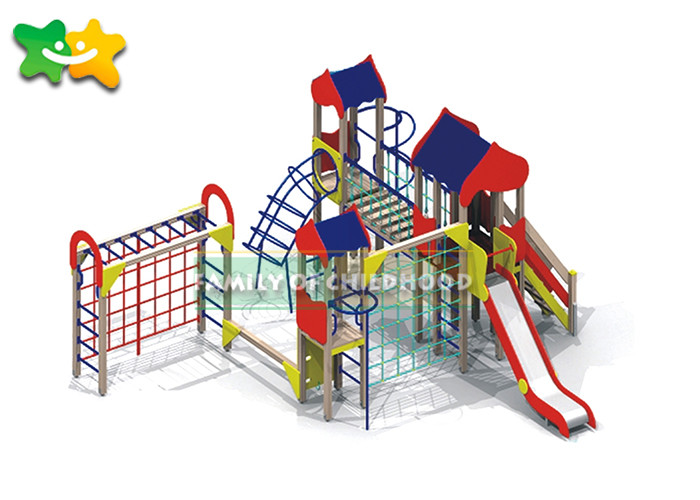 Colorful Wooden Frame Slide SGS Certificated Easy Assembly Anti Crack Creative