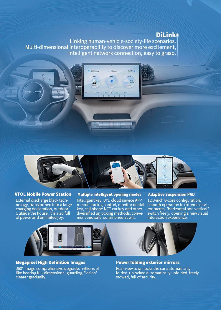 Byd 2022 Tang Dm-P 215km 4WD Flagship Hybrid Car Electric Cars Made in China Electric Vehicles Han Tang Yuan Dolphin