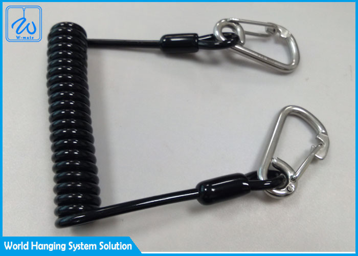 High Tensile Vinyl Coating Galvanized Cable Spring Lanyard Sling For Automobile Door Bolt