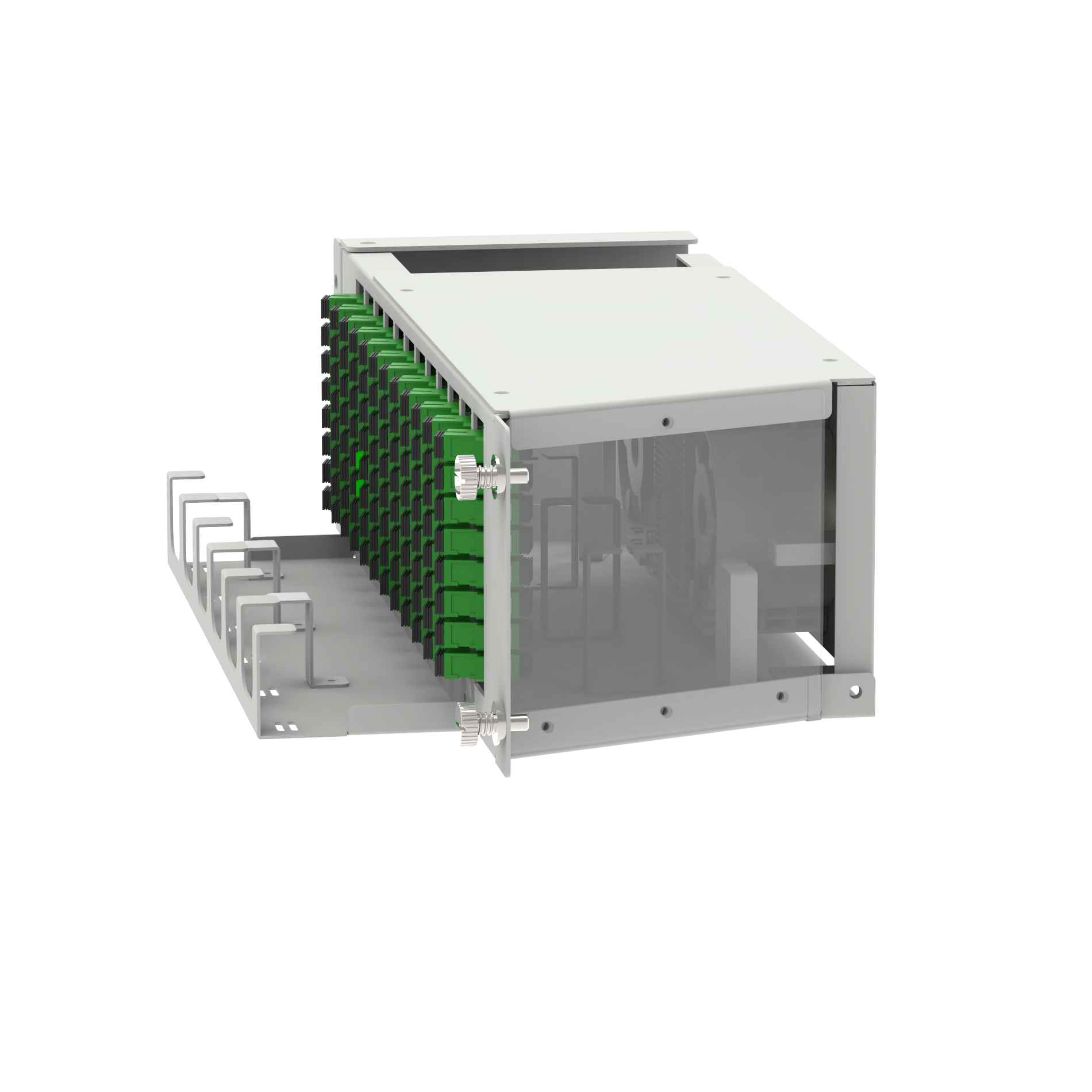 Data Center 96 Cores SC APC Type 19 Inch Fiber Optic Patchpanel with 5 and Swing Design