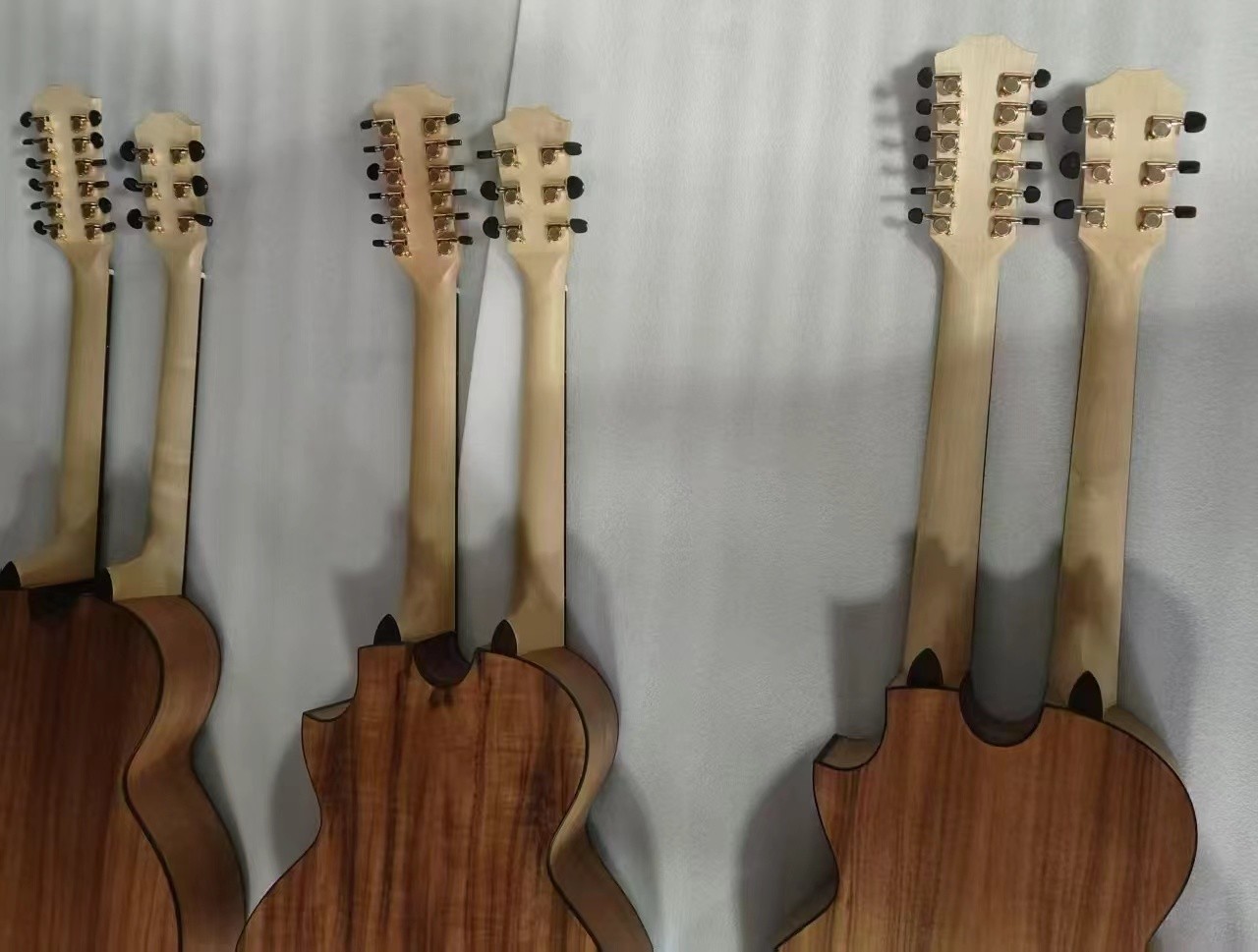 IN STOCK, Custom Taylor Style Double Neck Richie Sambora Signature KOA Wood 6+12 Strings Acoustic Guitar with Ebony Fingerboard in Matte Finishing