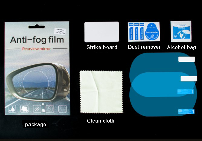 2 PCS In One Anti Rain Fog Rearview Mirror Film For Car Rear View Mirror Clear Waterproof Screen Protector