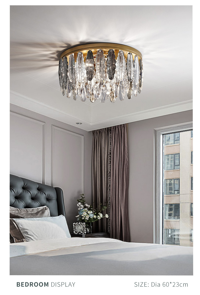 Modern gold ceiling chandelier for bedroom round hanging lamp kitchen fixtures(WH-CA-69)