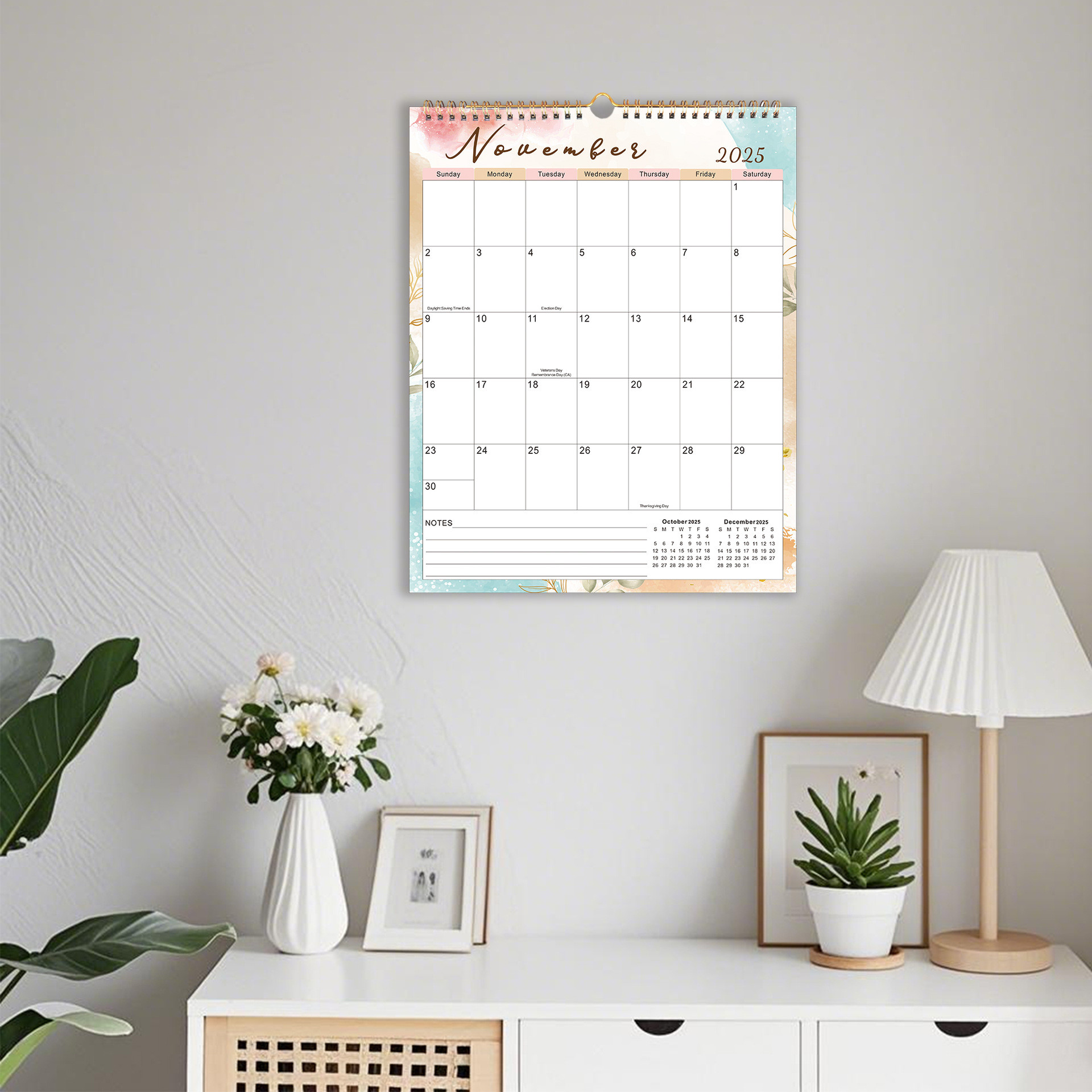 Customizable Custom Wall Calendar With Monthly View Layout And Spiral Binding