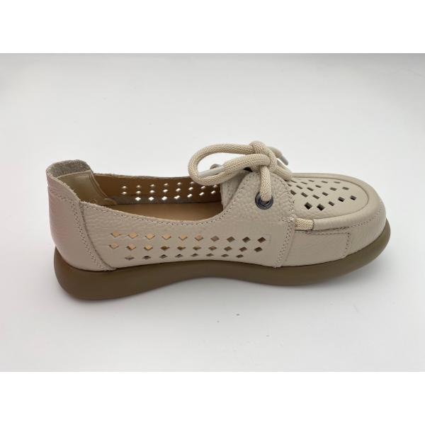 Breathable hollow lace-up comfortable women's shoes with soft soles white