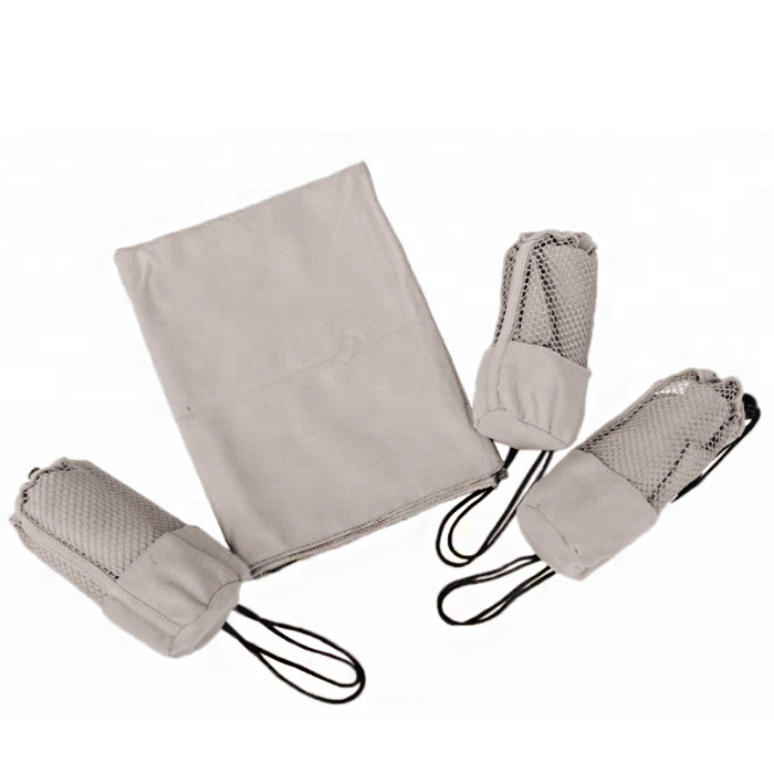 Wholesale Custom Gym Sports Microfiber Suede Towel With Mesh Bag
