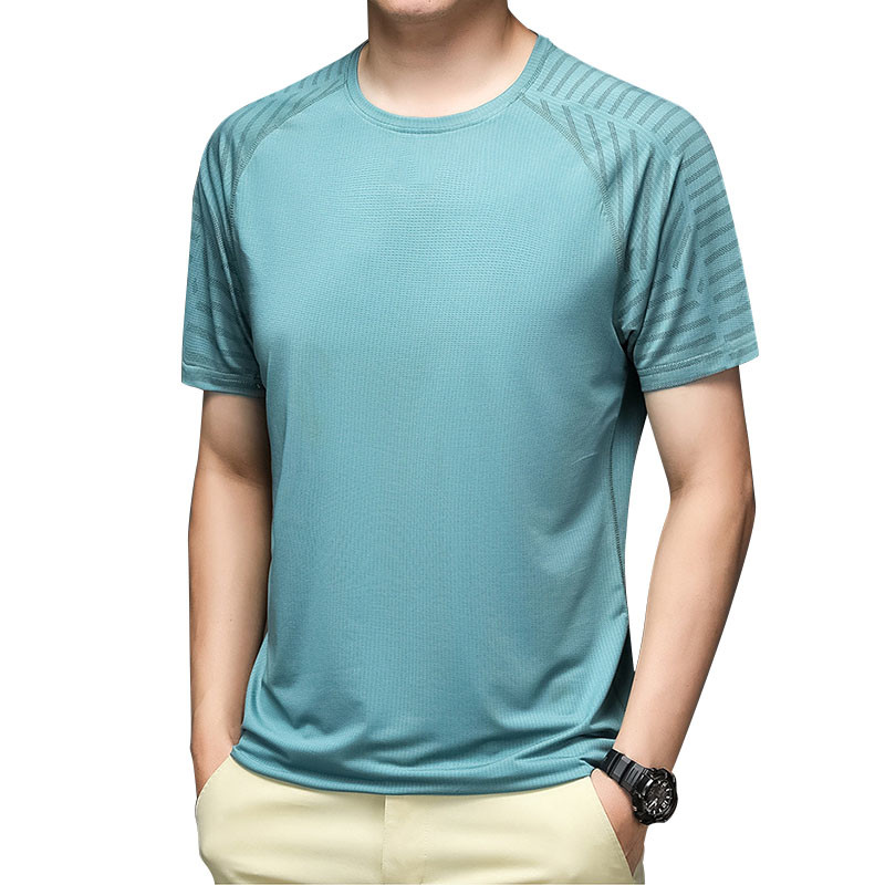 Summer Thin Breathable Running Fitness Loose Short Sleeve T Shirt For Men