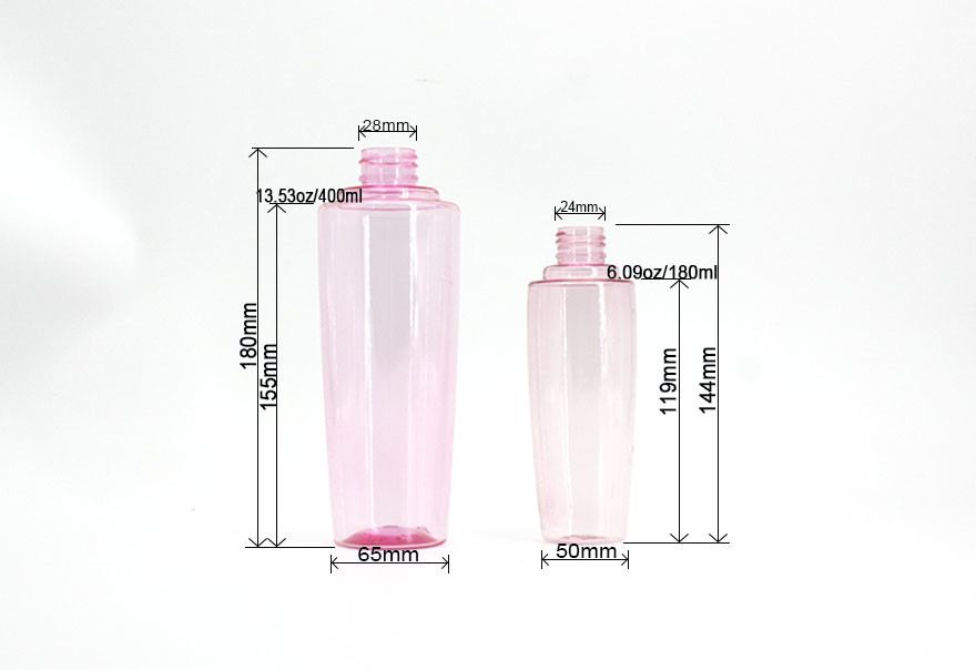 Round 28mm Pink 180ml Plastic Liquor Bottles