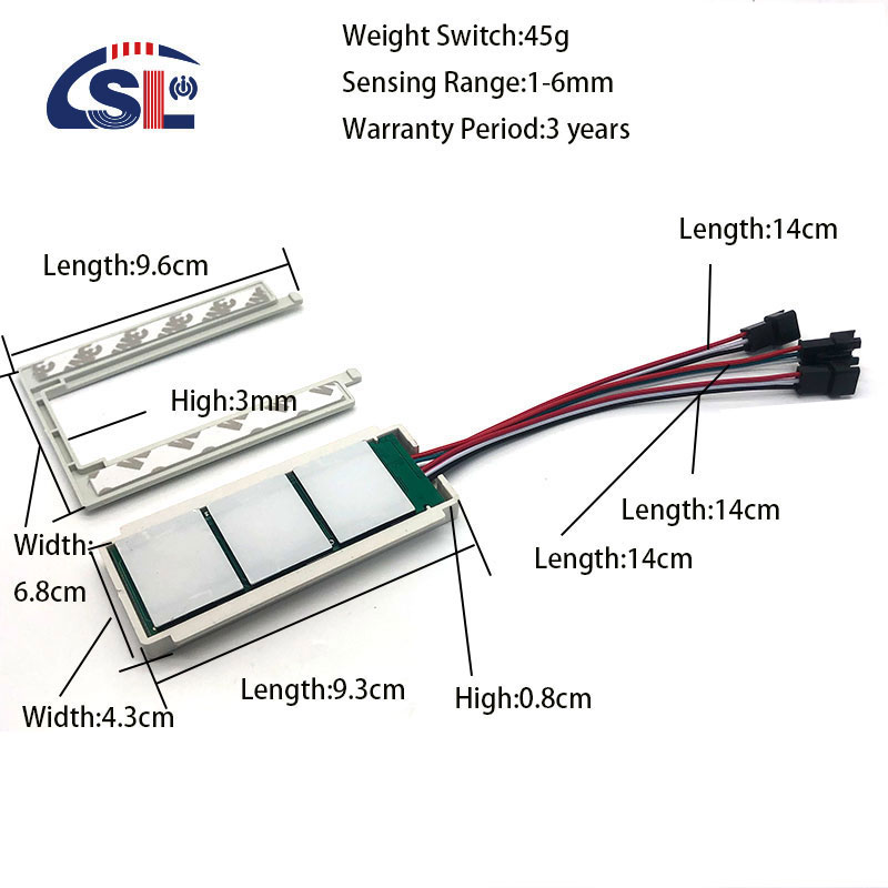 60W Smart Three Buttons Stepless Dimming Mirror Touch Sensor Control Switch for Bathroom LED Mirror Defogger
