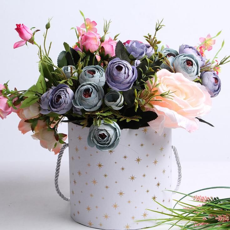 China Wholesale Customized Logo Round Shape Flower Box with 100% Recyclable Paper, Free Samples Available Paper Packaging Box