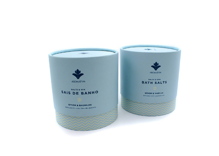 Tall Rigid Paper Tube Packaging Box Handmade For Wine Top Open Silver Foil