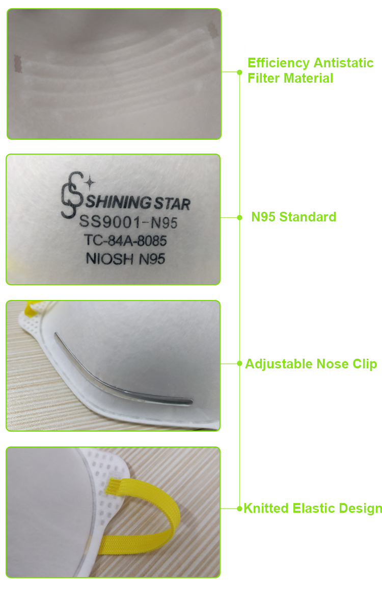 Breathable Pm2.5 N95 Disposable Masks Dust Proof Anti Virus Protection