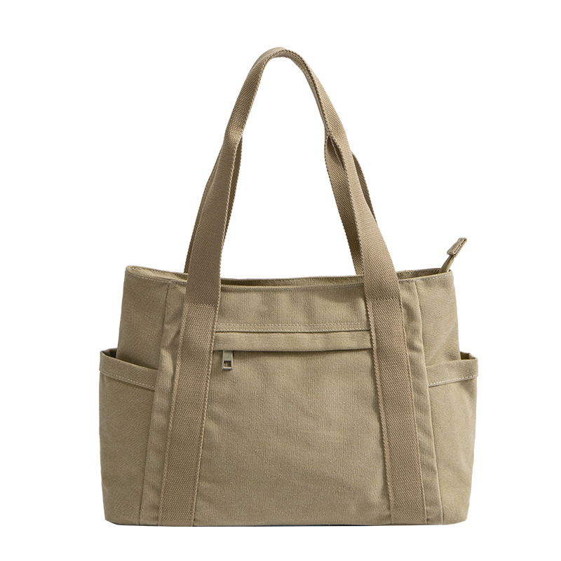 Fashion Women Canvas Shopping Bag Ladies Casual Shoulder Handbag Reusable Large Capacity Eco-Friendly Tote Bag