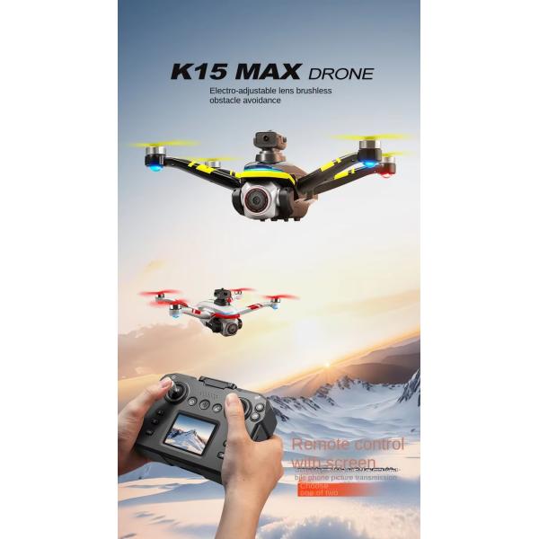 Professional K15 MAX FPV Drone with Brushless Motor and 6-Axis Gyro for Aerial Photography and Remote Control Operation