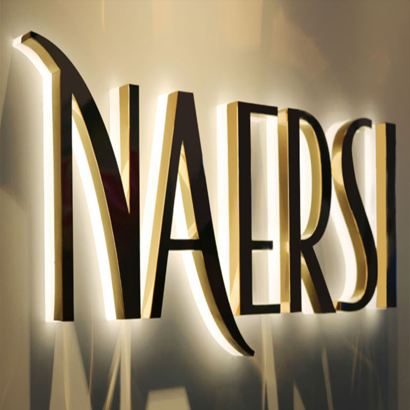 Bright Sign New Led Letters Wedding Sign Gold Color Custom Metal Backlit Sign