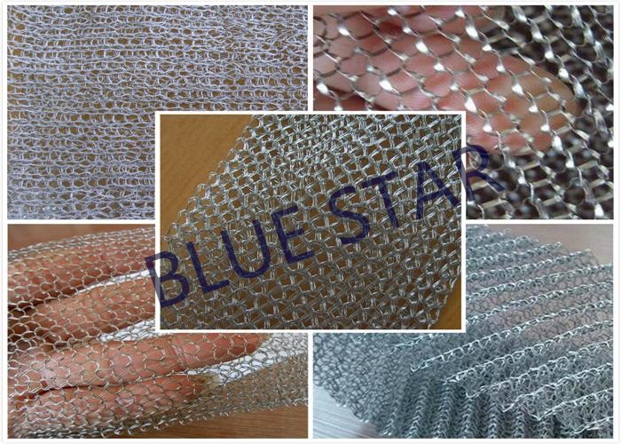 Fine Flat Wire Stainless Steel Knitted Mesh Corrosion Resisstance Wire Dia 0.15MM - 0.3MM