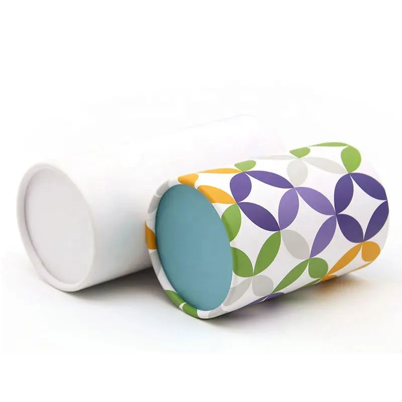 Cute Fancy Art Paper Round Tube Cylindrical Corrugated Paper Tea Coffee Nutrition Facial Creams Paper Jar Tube
