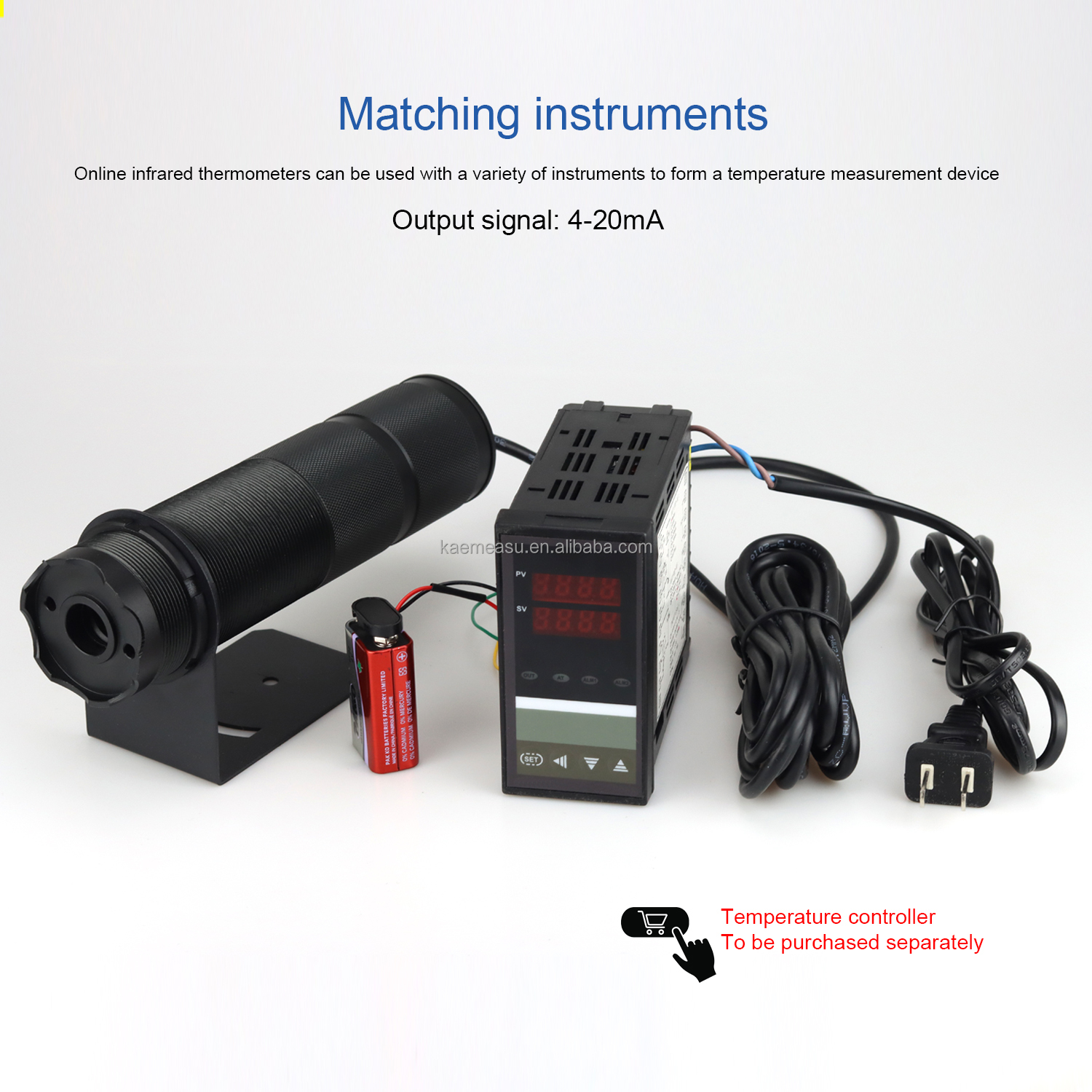 kaemeasu Temperature Laser Aiming Transmitter Non Contact Pyrometer Temperature Sensor -50~1200℃