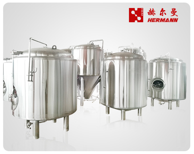 PLC Control Stainless Steel 304 Bright Beer Tank Inner 3mm / Outer 2mm Thickness