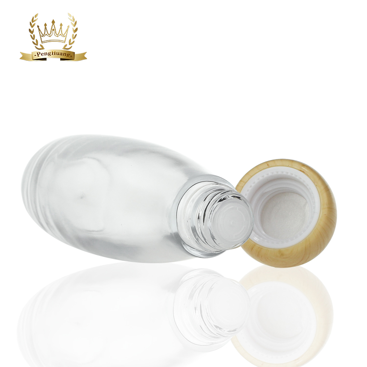 skincare jar 30g 50g cosmetic bottle glass packing 40ml 100ml 120ml with wooden pump cap