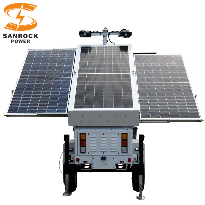 Telescopic Solar Hybrid Lighting Tower Portable Solar Light Tower Easy Transportation
