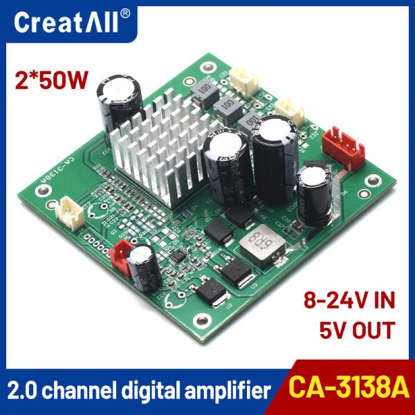 CA-3138A 5V Dual Channel Amplifier Board 2x50W 8-24V Input