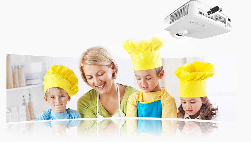 Educational Projector 4000 Lumens Short Throw Projector Corner Correction For School