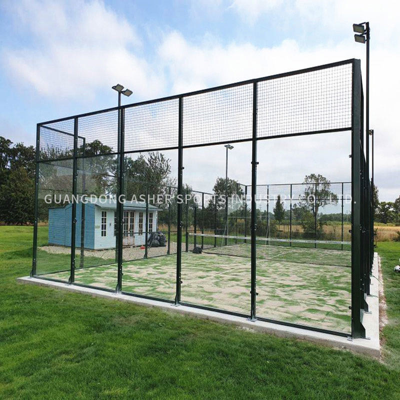 LED Lighting Padel Court Turf , Padel Court Floor 12mm Grass Height