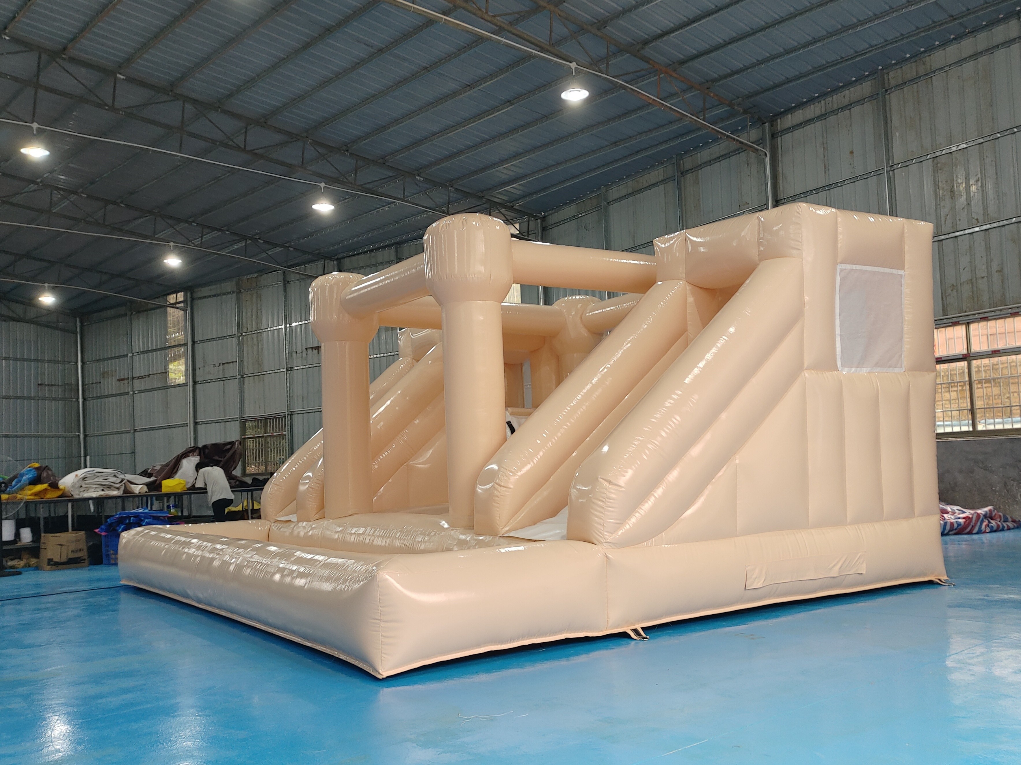 Tarpaulin Inflatable Wedding Bounce House Pink Inflatable Event Bouncer With Slide Inflatable Party Combo For Kids