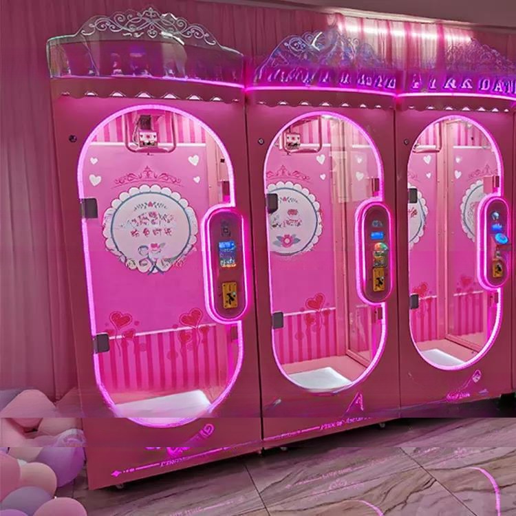 Dreamland factory coin operated cut ur prize vending machine bill acceptor ICT pink date big toys game machine