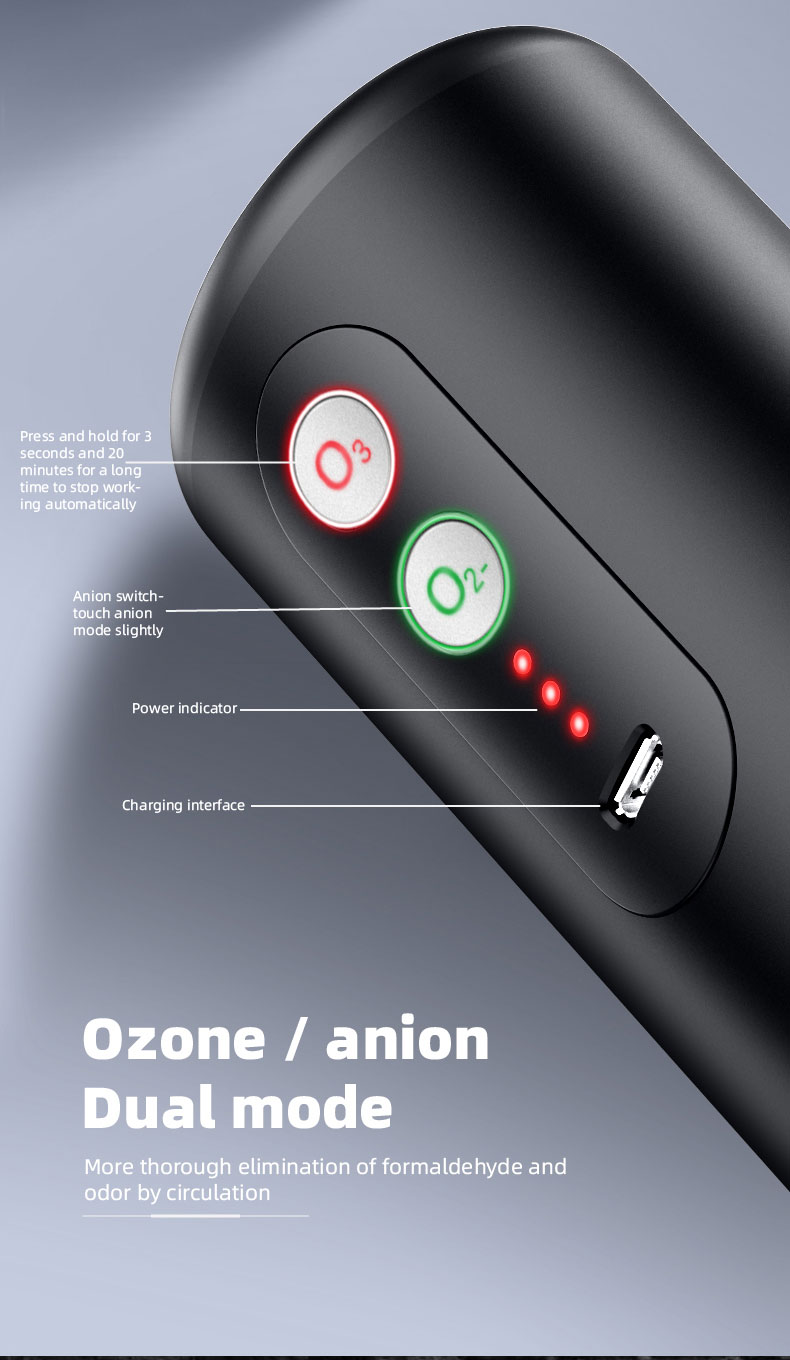 Homefish OEM Car Air Purifier UV Ozone New Ionic Portable Ionizer Ozone Generator Air Purifier for Car Usb Home Appliances