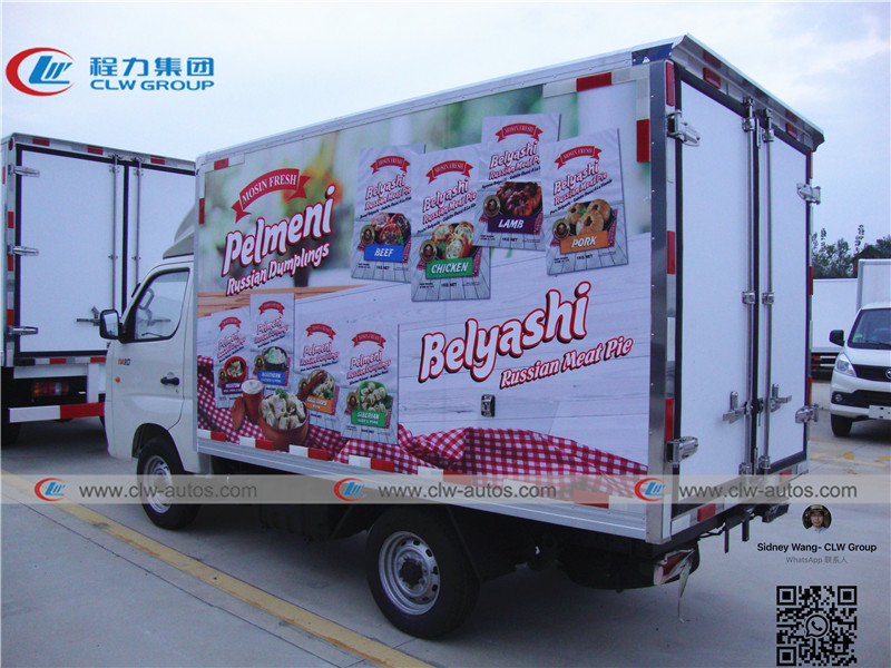 Mini Foton 1 - 2T Gasoline Refrigerated Box Truck for Fresh Meat