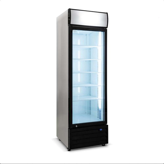 Fan Cooling Commercial Glass Door Coolers 360L Convenience Store Display Cooler