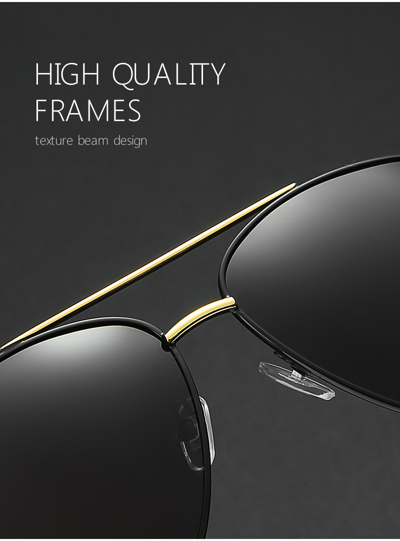 146MM Unisex Polarized Sunglasses Mirror Lens UV400 Metal Pilot