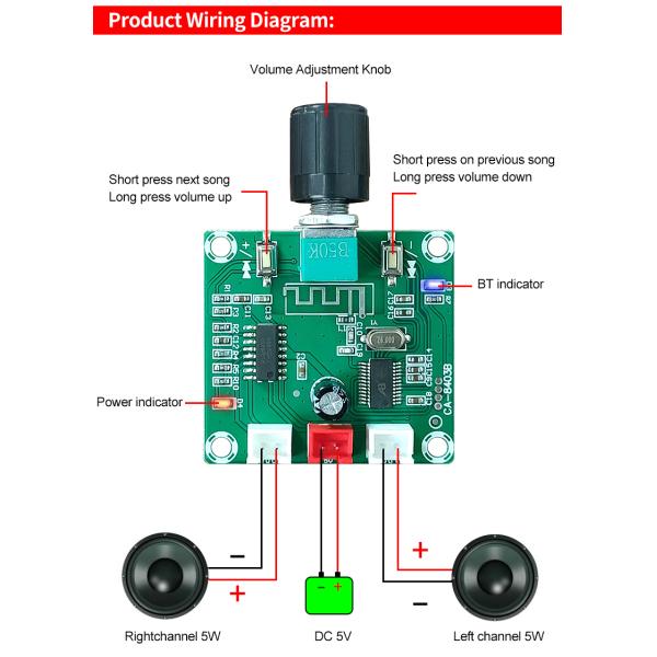 Ultra Clear BT 5.0 Power Amplifier Board PAM8403 for Professional DIY Wireless Speaker