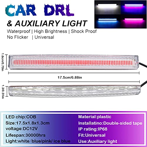 Universal Super Bright Car Trucks DRL Waterproof 12V LED Strips COB Car LED Fog Light