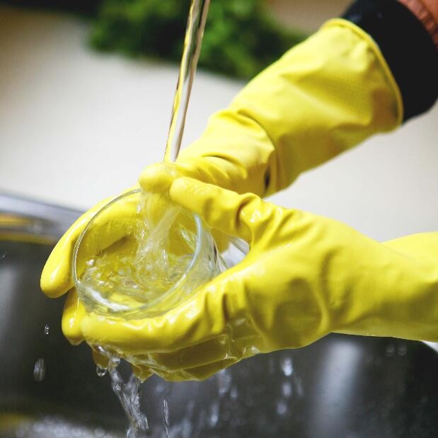 S Latex Reusable 30g 300mm Kitchen Dishwashing Gloves
