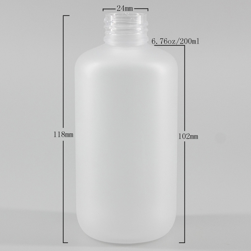 Cylindrical 6.76oz 200ml Frosted PET Cosmetic Bottle For Skin Moisturizer