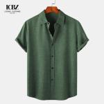 Summer Cotton Linen Men's Shirt Long Sleeve Large Size Color Plus Size DRESS