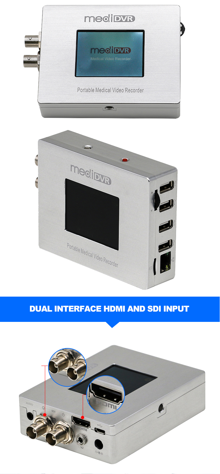 1080P Mini Electric Portable Medical Video Recorder USB/HDD Storage