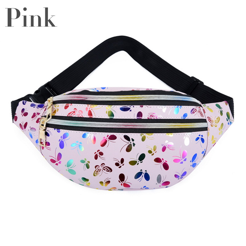 2022 Printed Waist Bag Women Fanny Pack Colorful Travel Kids Cartoon Belt`s Bag Festival Mobile Phone Pouch Purse