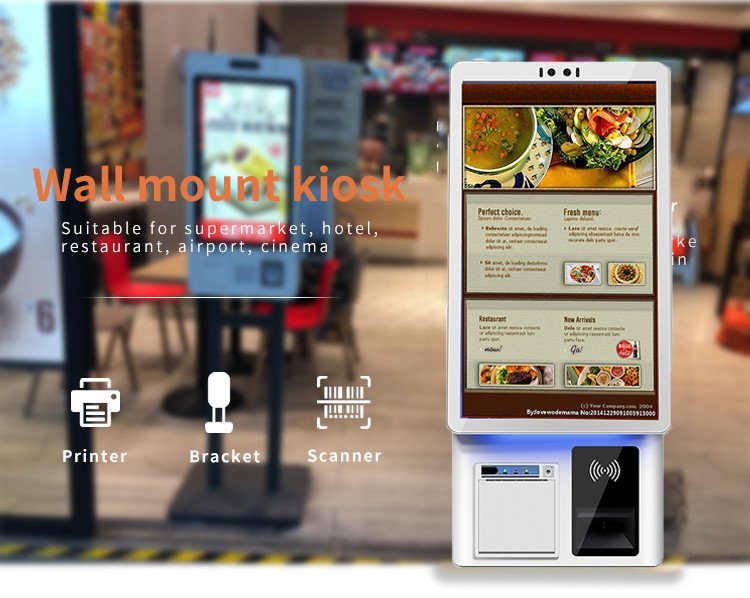 High Definition Restaurant Ordering Kiosk Indoor Solution with 1920*1080P Resolution