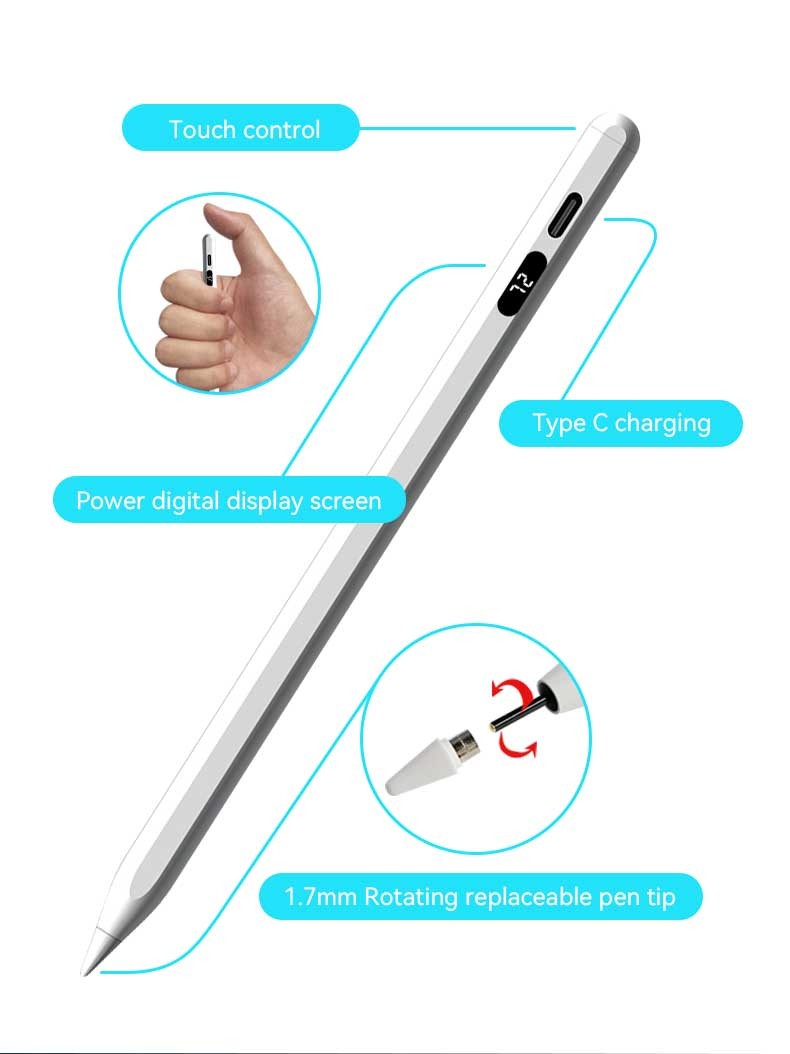 10 Hours White Stylus Pen Precise Stroke Phone Use Universal Stylus Pen