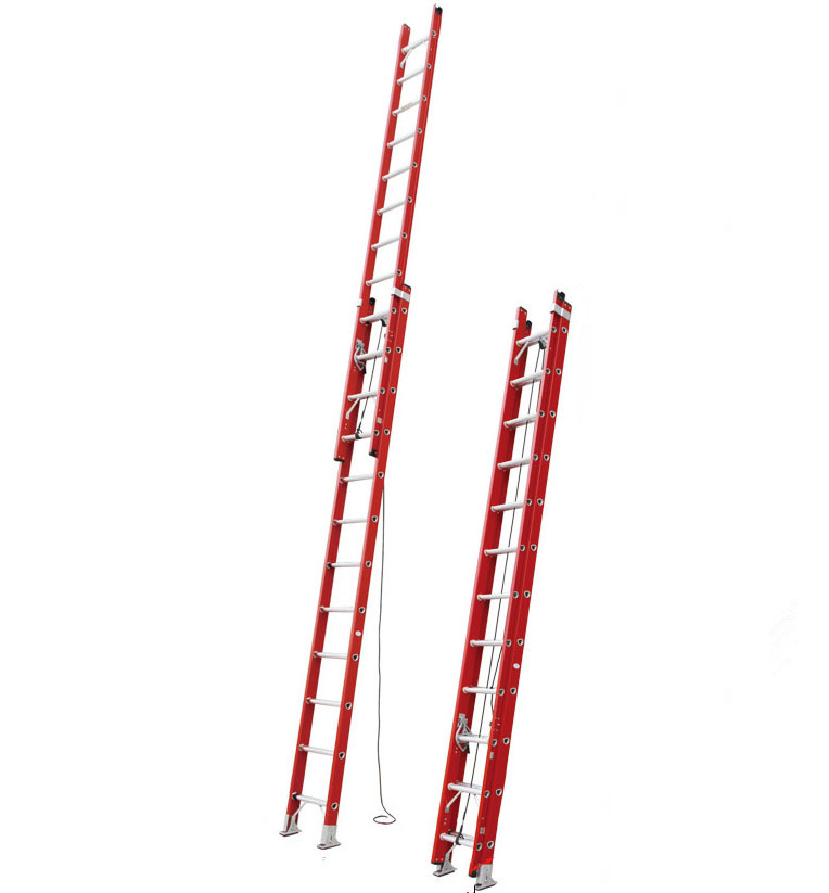 2 Sections Fiberglass Extension Ladder For Line Construction 1.9g/Cm3 Density