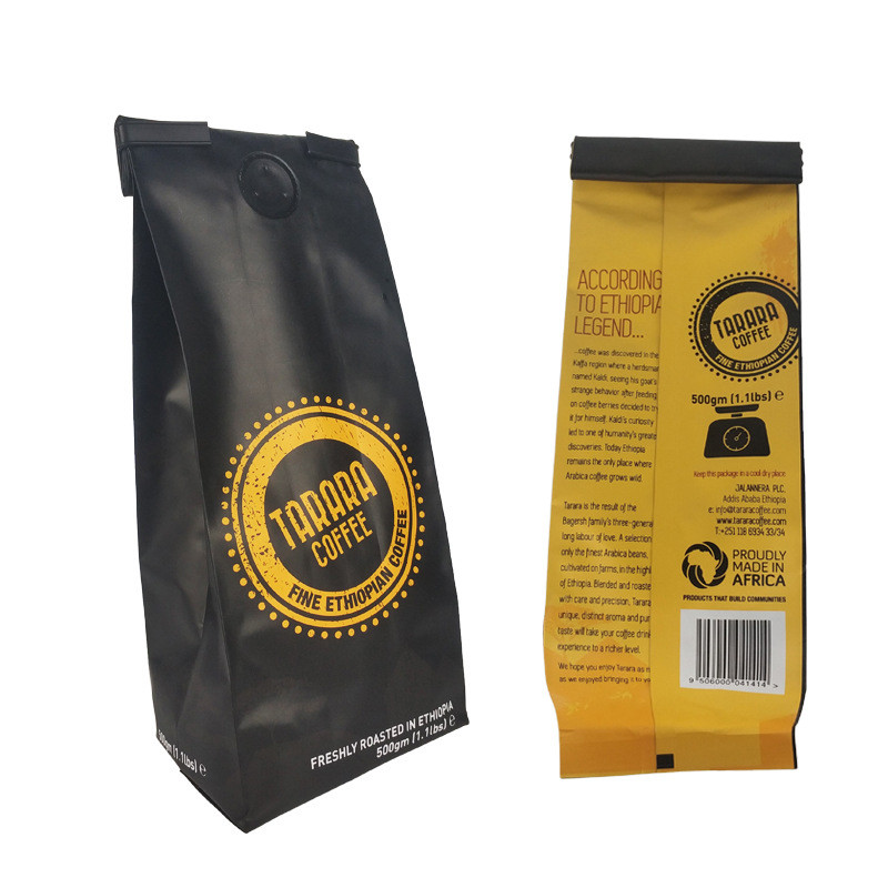 8 Oz Biodegradable Coffee Aluminum Foil Bag Stand Up With Valve