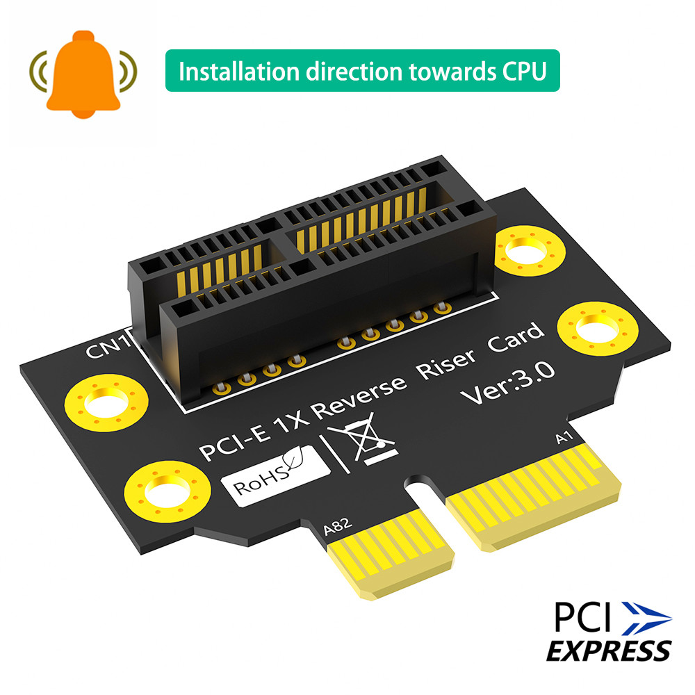 Reverse 90 Degree PCI-E 3.0 1X Slot To PCIe X1 Adapter Riser Card For 2U Server Case