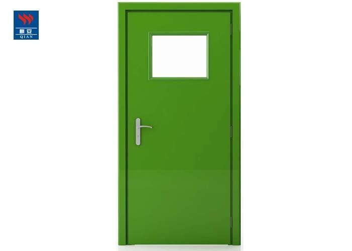 60 Min Hospital Fire Rated Laminated Glass Wood Door With Frame