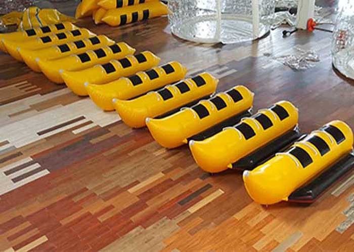 Banana Boat Inflatable 0.9mm PVC 3 Person Blow Up Water Toys For Lake And Sea
